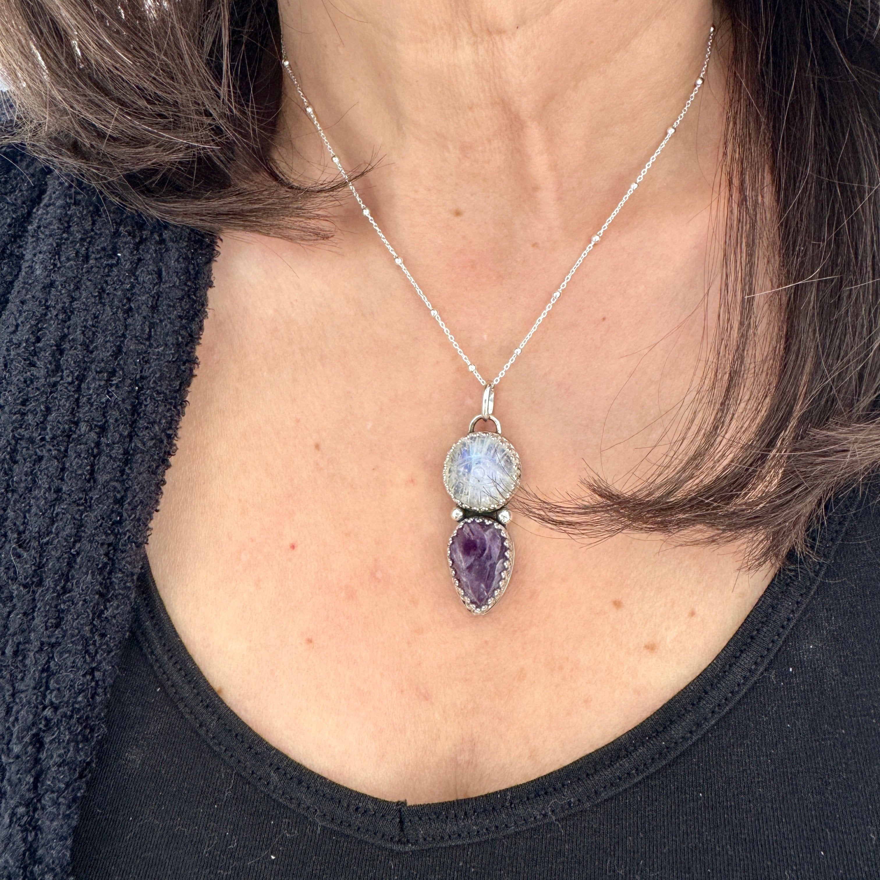 Moonstone Eye and Amethyst
