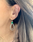 Double Hammered Hoop with Green Onyx