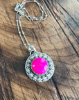RUBY CHALCENDONY FUNKY FLOWER PENDANT
