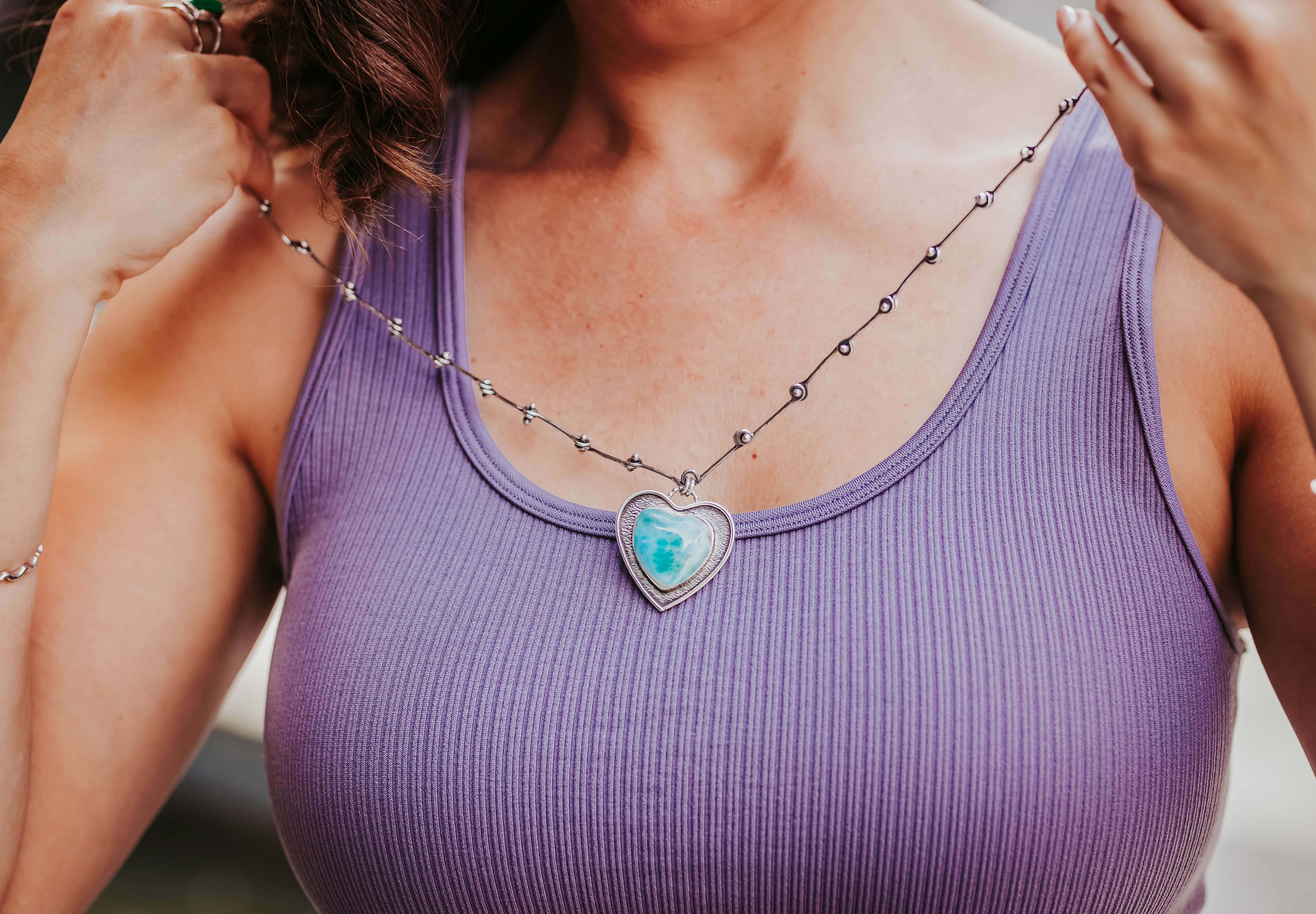 Larimar Love Wave Pendant – Jammin Hammer