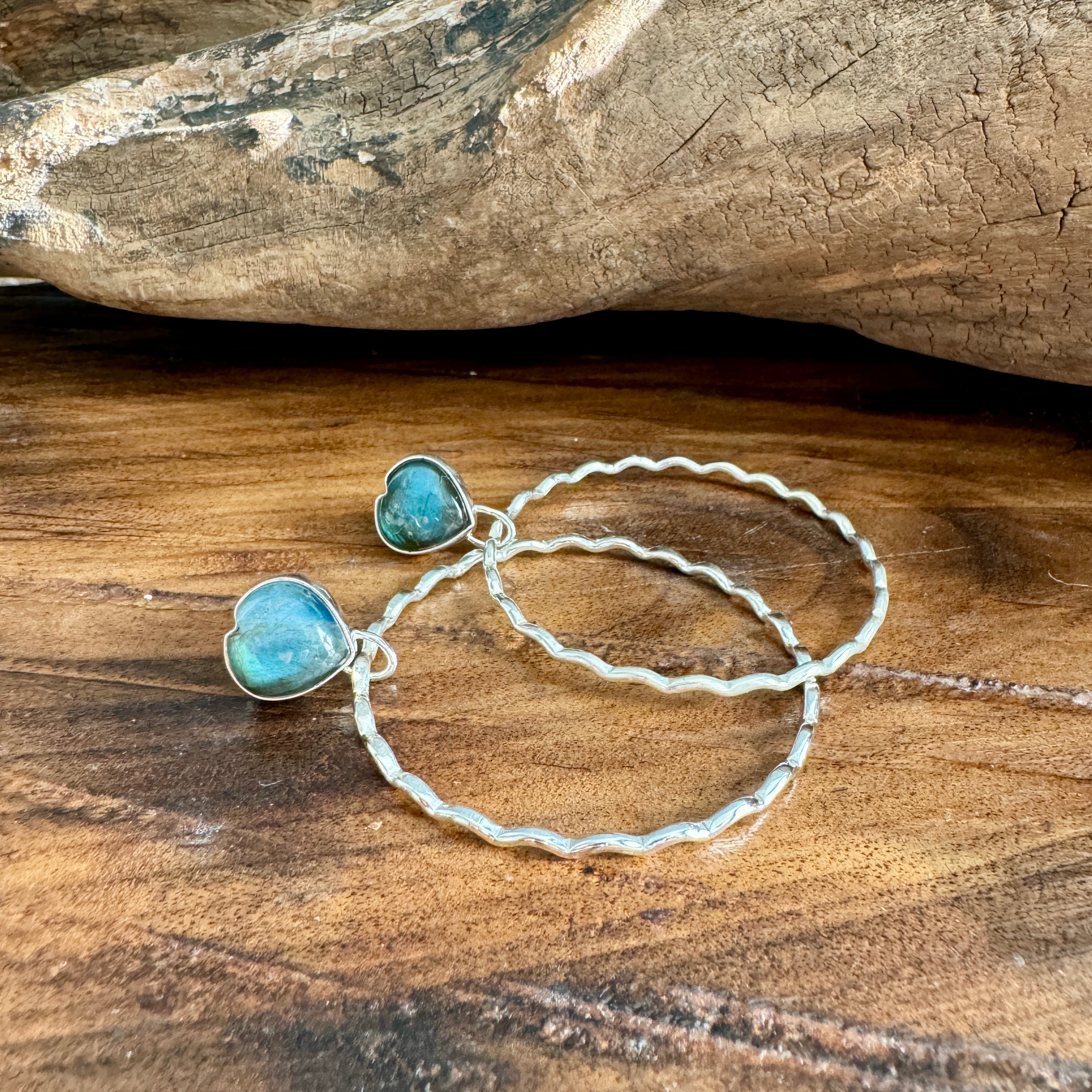 Labradorite Hoop Earrings | Alex Lozier Jewelry Labradorite Rope Earrings main image 1