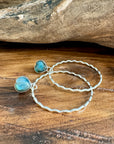Labradorite Wave Hoop Post Earrings