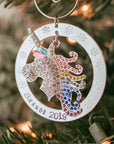 PERSONALIZED UNICORN CHRISTMAS ORNAMENT