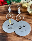 Round Pet Ornament with Paw Prints