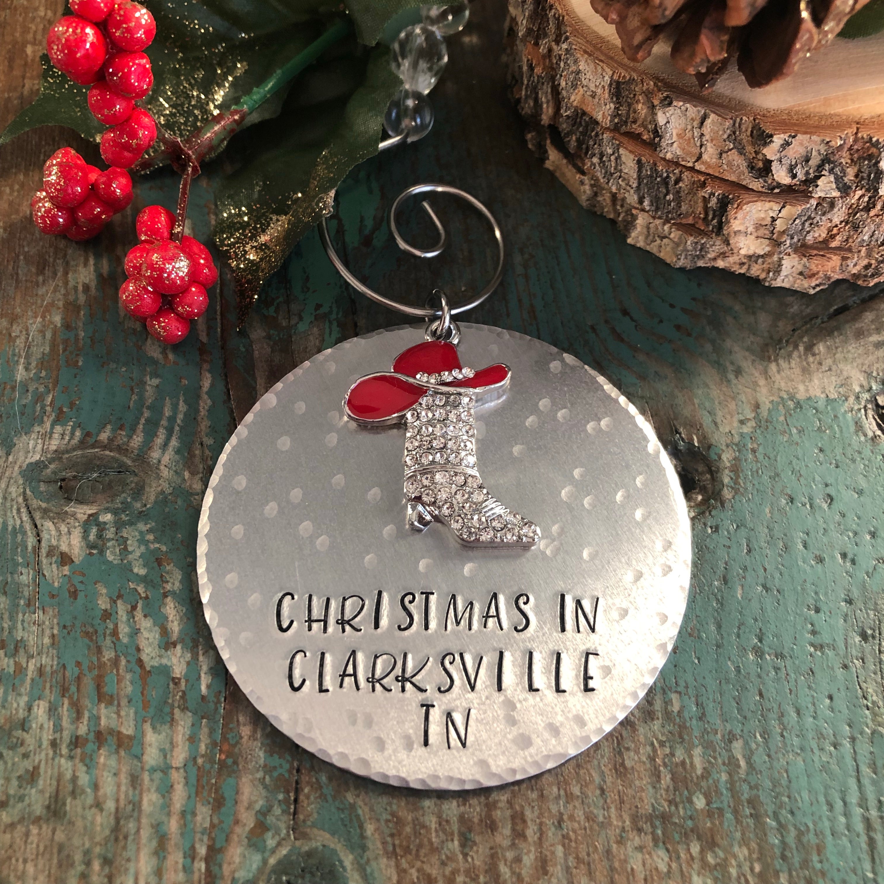 COWBOY BOOT ORNAMENT WITH YOUR MESSAGE