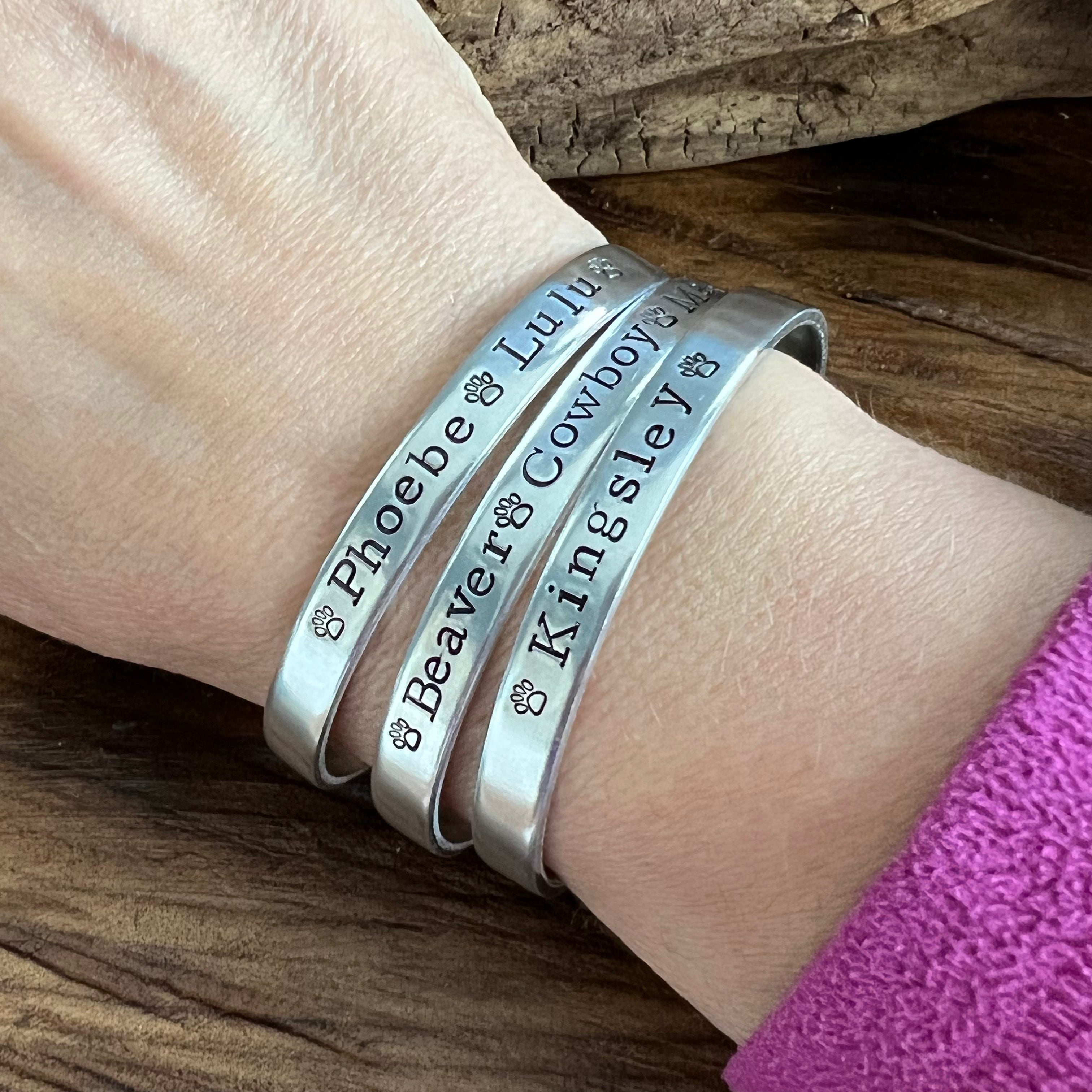 Custom stamped bracelet deals