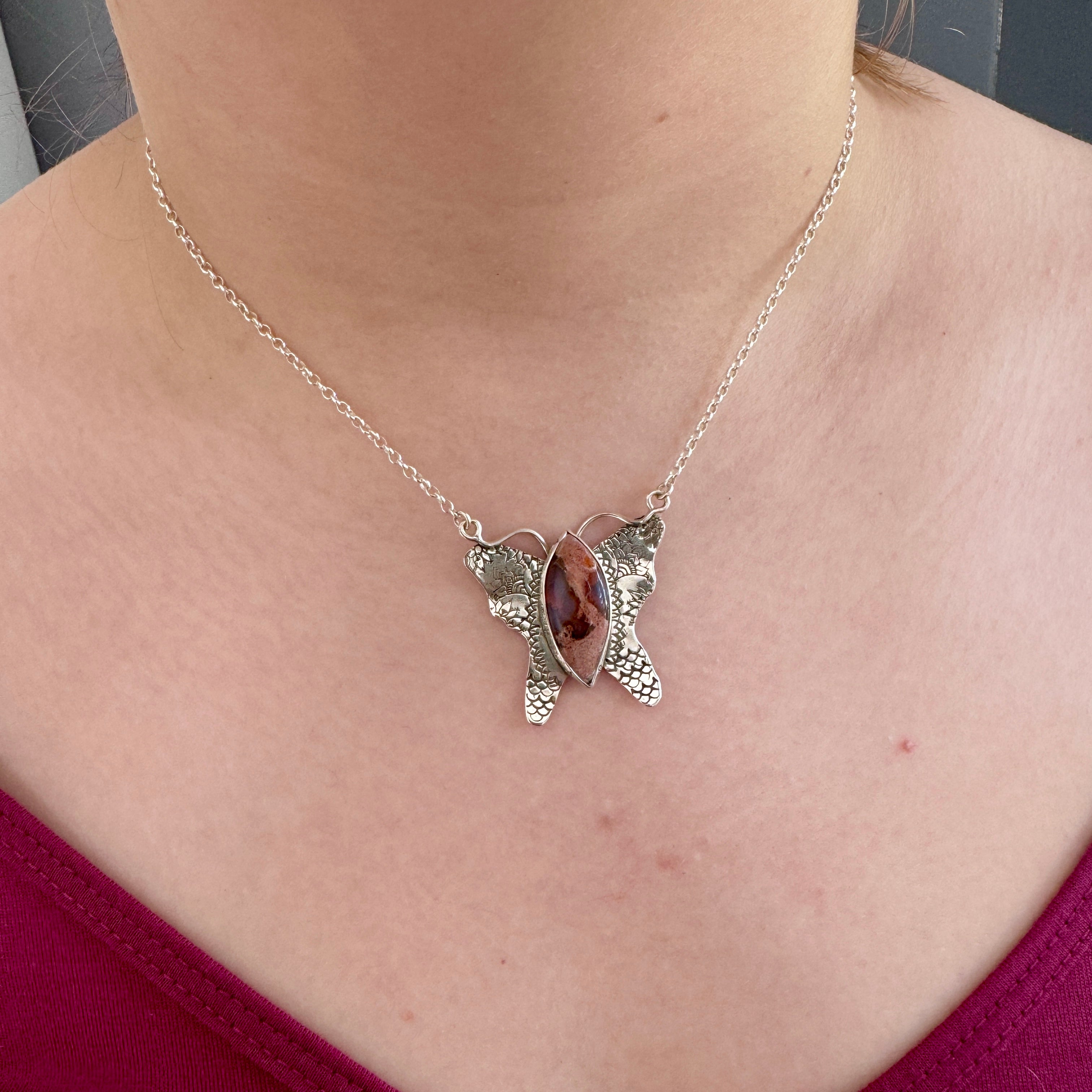 Butterfly with Mexican Fire Opal – Jammin Hammer