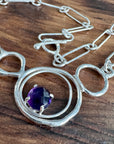 Flame Sculpted Handmade Chain with Amethyst