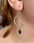 Crescent Moons with Labradorite Drops