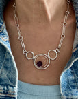 Flame Sculpted Handmade Chain with Amethyst