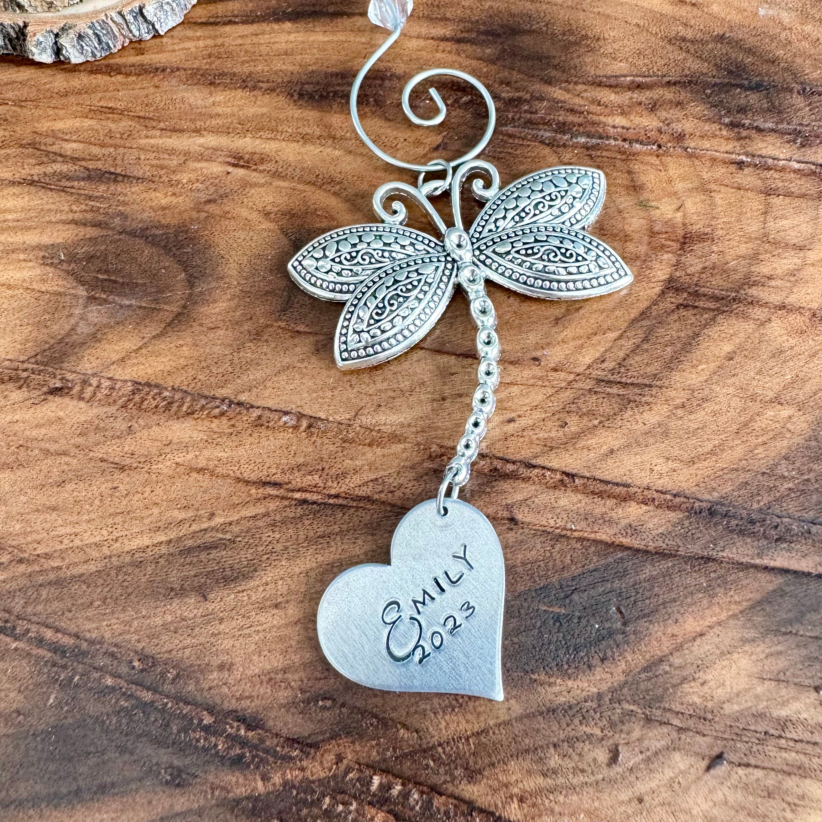 DRAGONFLY ORNAMENT WITH NAME, DATE OR WORD