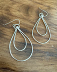 Double Teardrop Hammered Hoops