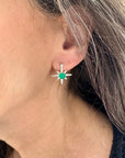 Green Onyx Star Burst Studs