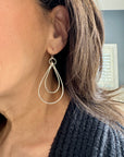 Double Teardrop Hammered Hoops