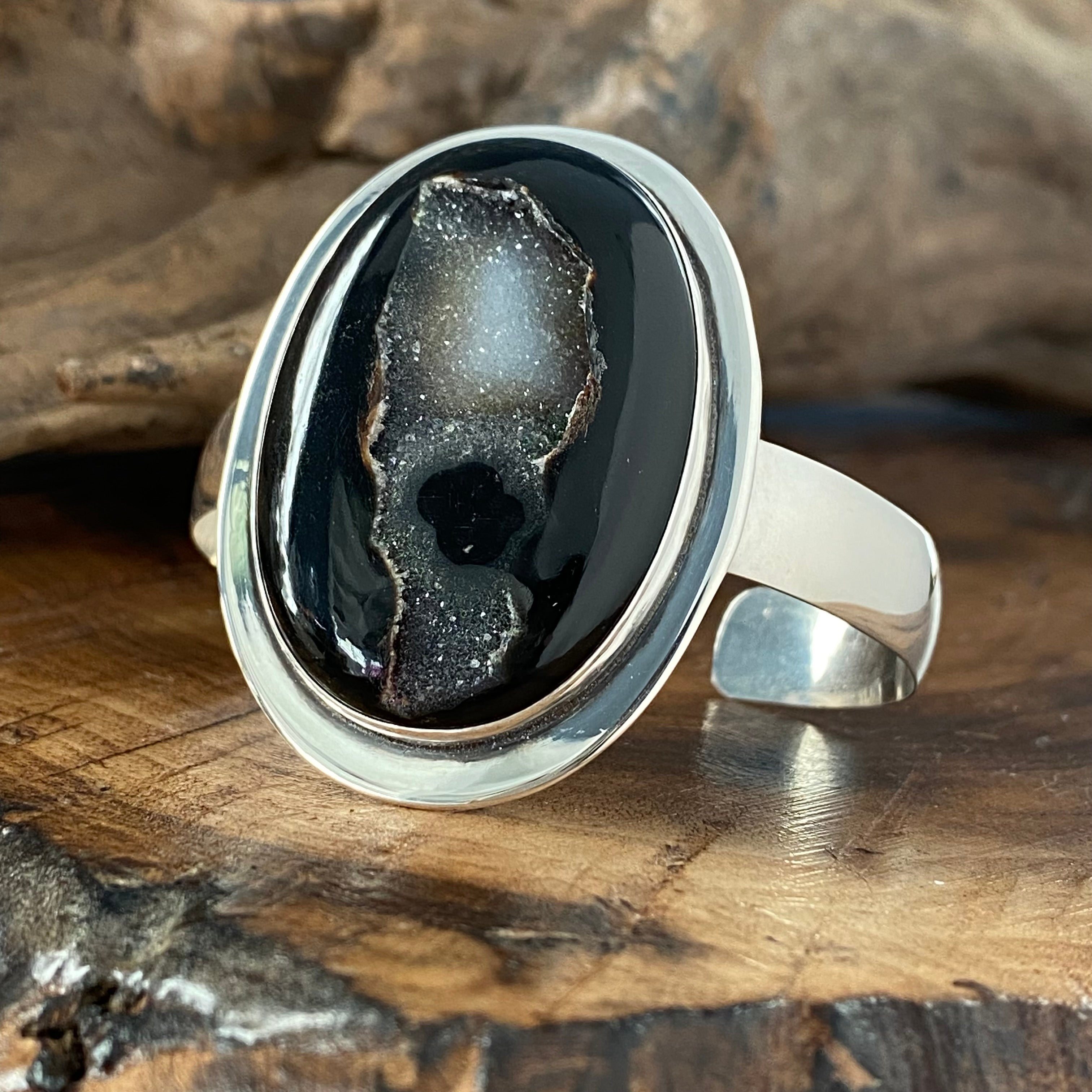 BIG BLACK ONYX DRUZY CUFF