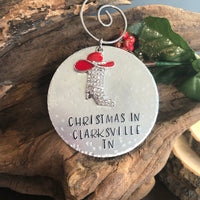 COWBOY BOOT ORNAMENT WITH YOUR MESSAGE
