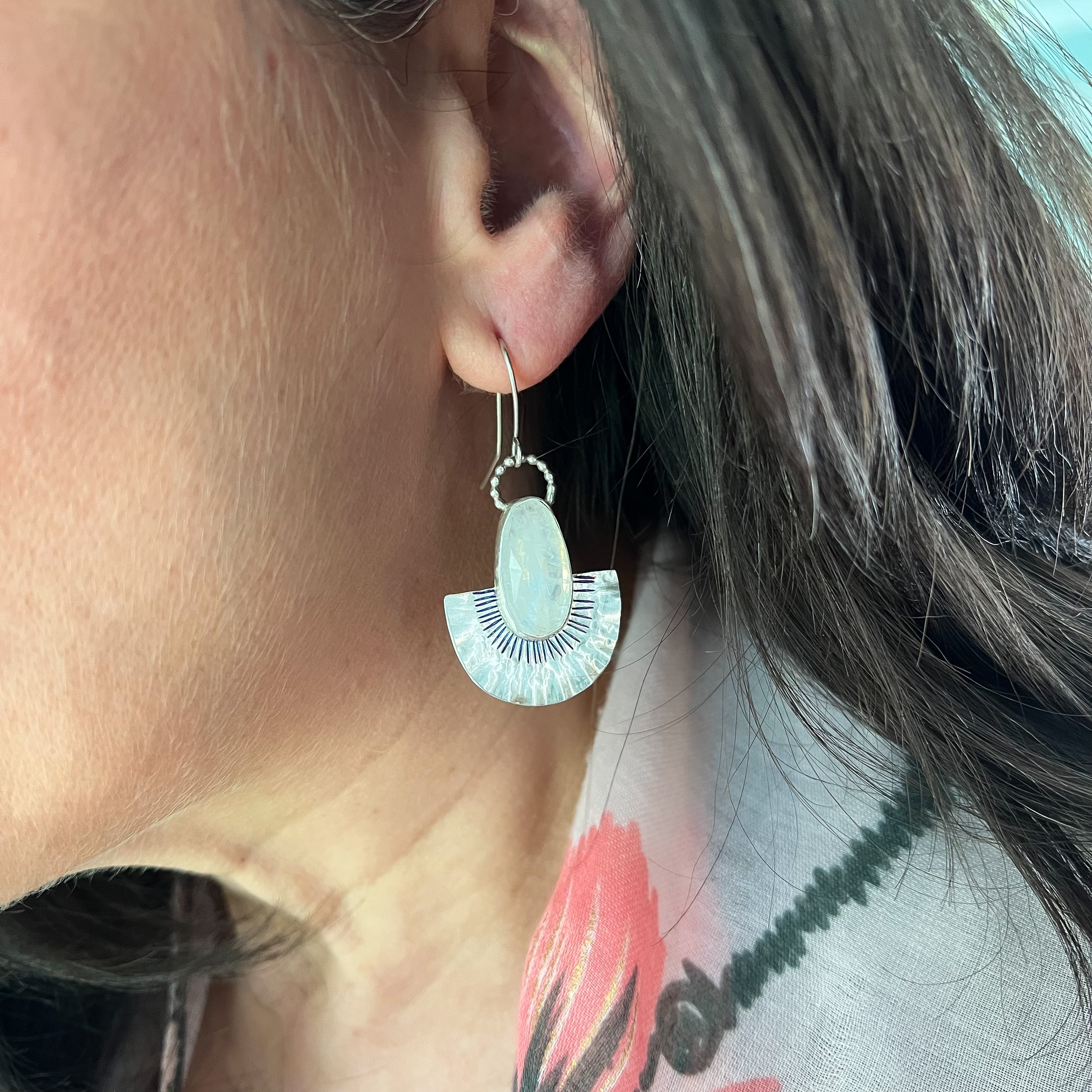 Moonstone Fan Earrings